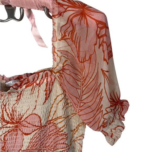 Patrons of Peace Pink and Orange Floral Maxi Dress Size Large - Picture 3 of 8